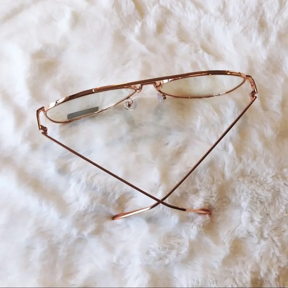 Jane Rose Gold Aviator Computer Blue Light Glasses